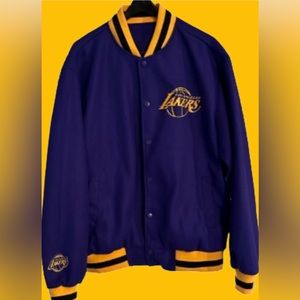 New Lakers Varsity Snap Jacket size Large runs Big, fits like an XL